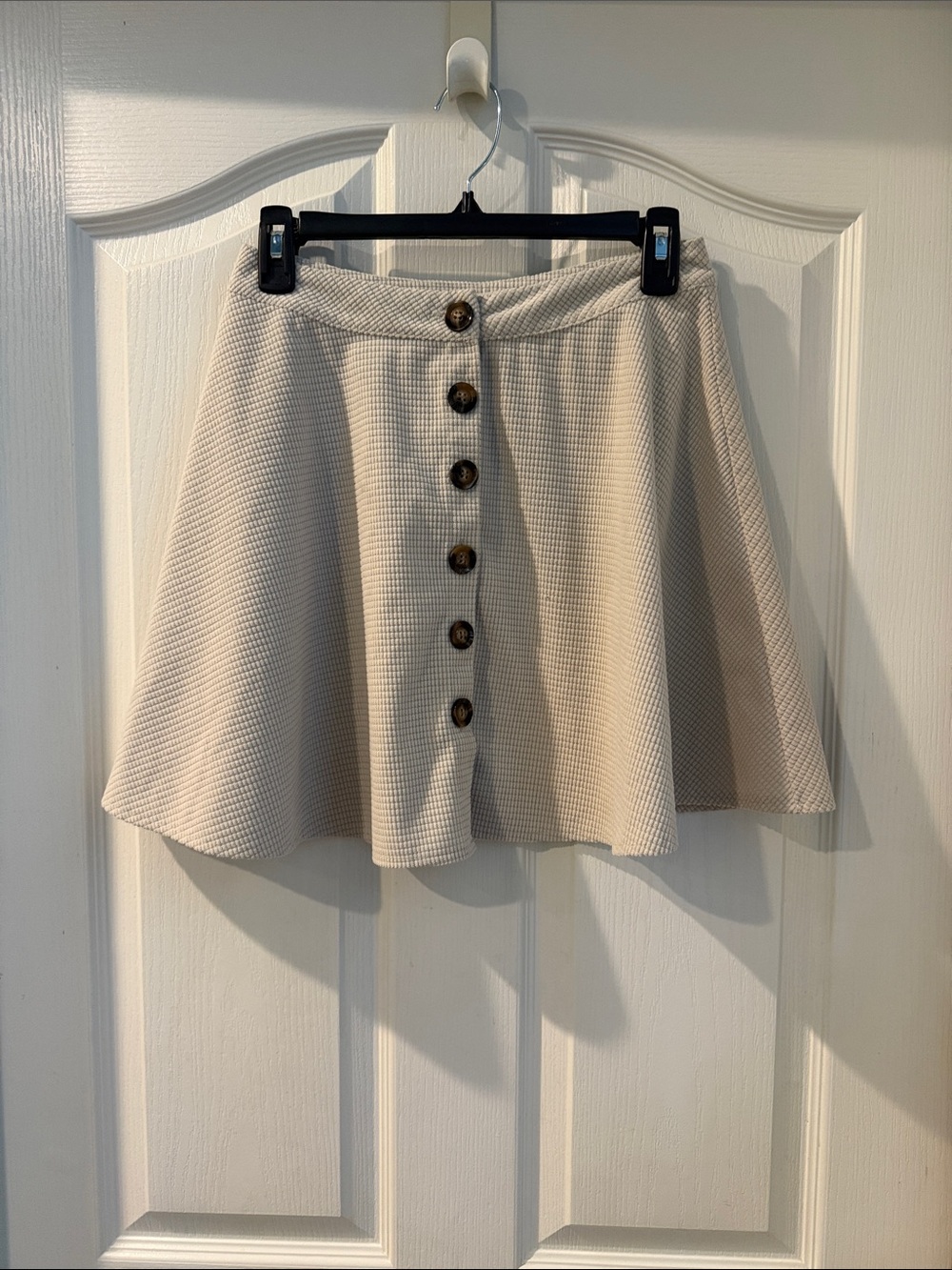 SHEIN Beige Button-Front Skater Skirt